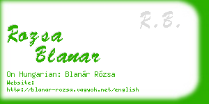rozsa blanar business card